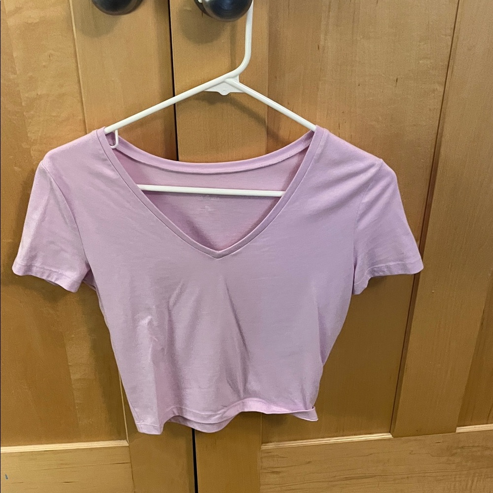 Wild Fable Light Purple V-Neck Crop Top